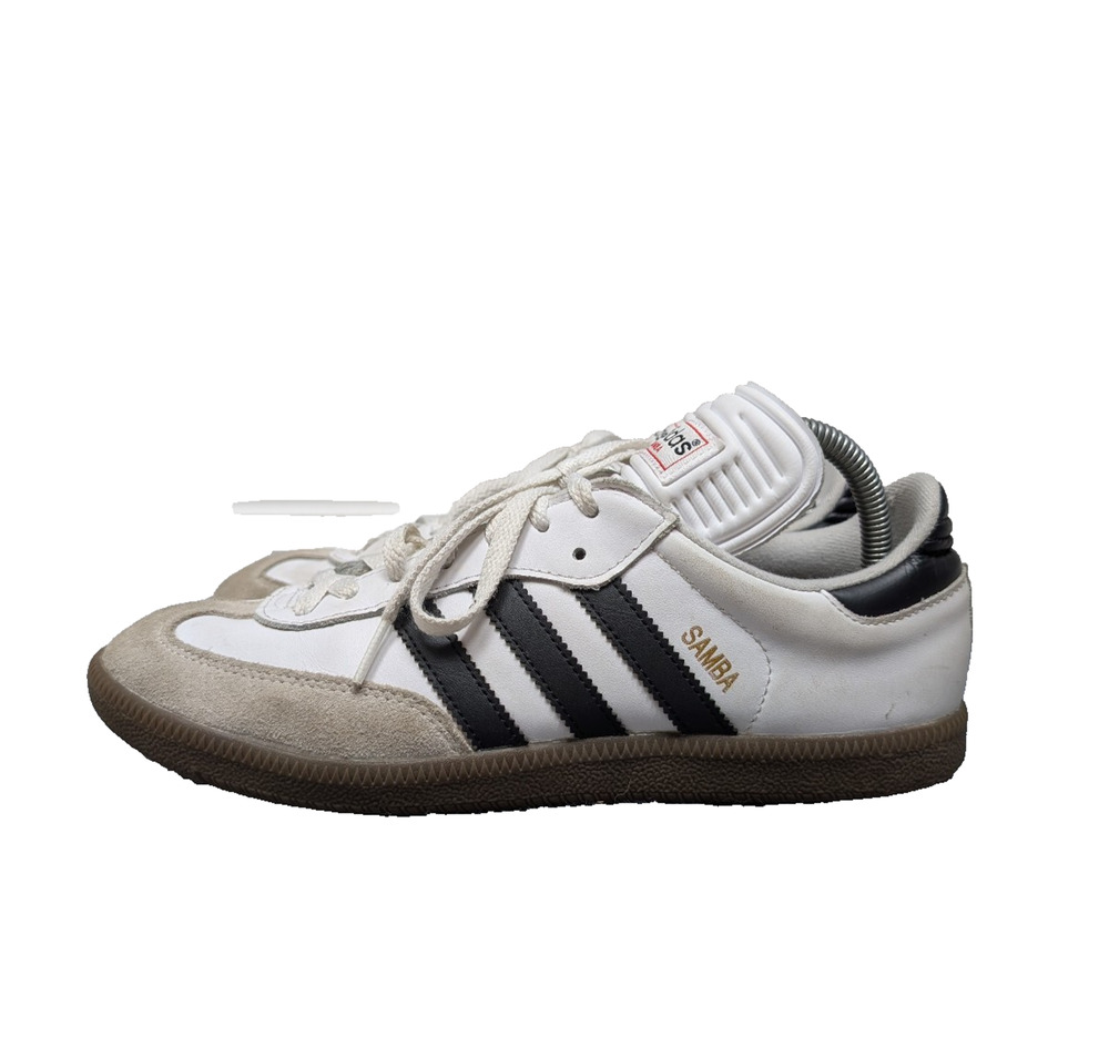 Adidas Samba Shoes Mens 8.5 White Leather Suede Sporty Athleisure Sneaker